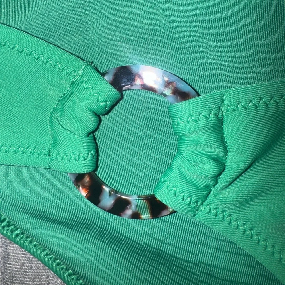 NWOT Aerie Emerald Bikini Bottom with Ring Details